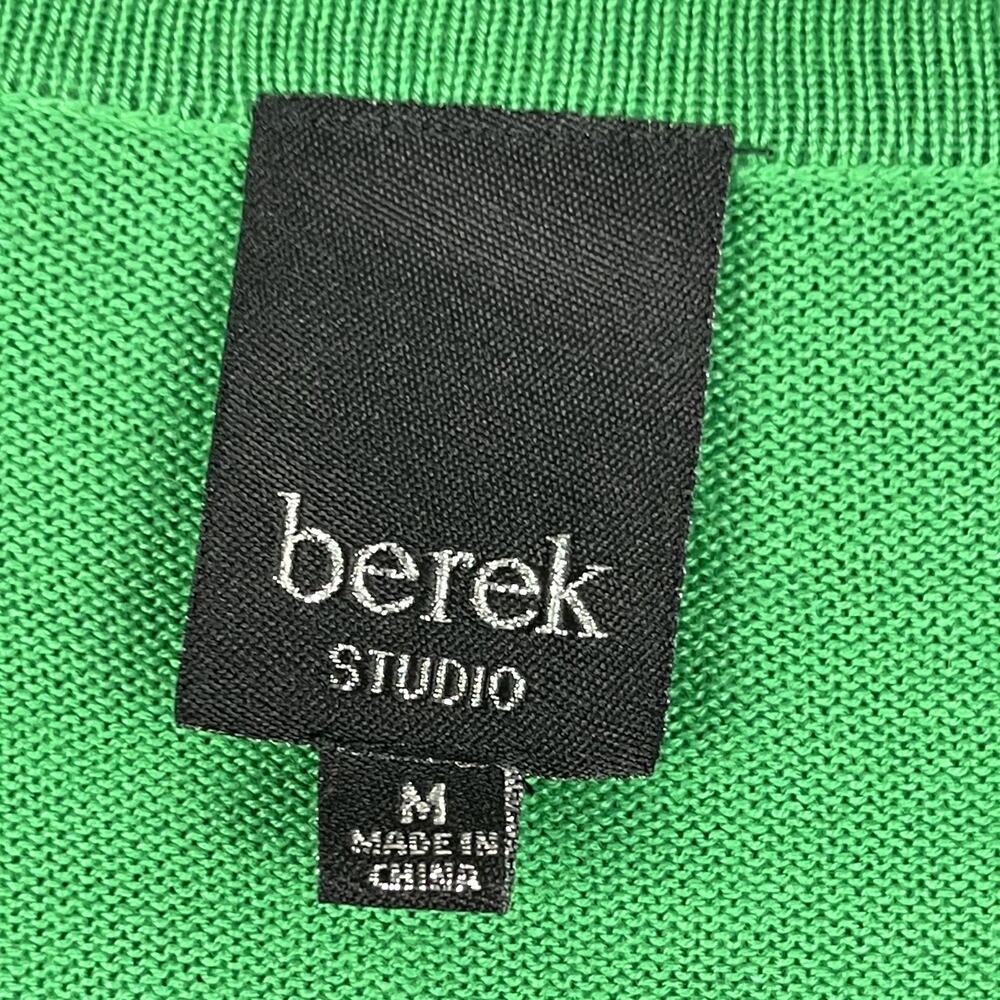 Berek Studio Ugly Christmas Sweater Womens Medium Green Santa Beaded Sequin 3D - Picture 4 of 15